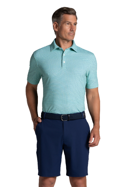 Square Spiral Print Short Sleeve Polo – 94169 (Modern Fit)